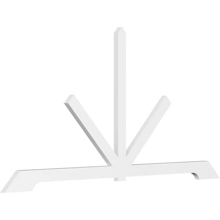 Ekena Millwork Vanguard Architectural Grade PVC Gable Bracket, 108"W x 54"H x 2"D x 4"F, 12/12 Pitch GBP108X54X0204VAN00